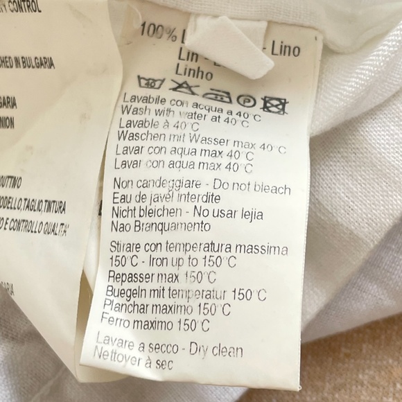 120 LINO 100% Linen white women sleeveless shirt/blouse tunic size 46 Italy - Picture 5 of 6
